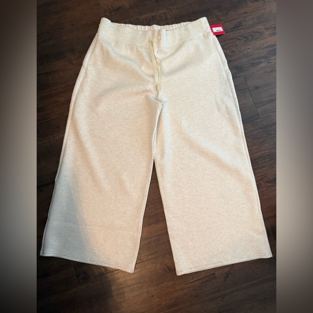 SPANX Air Essentials Cropped Wide Leg Pant in Oatmeal Heather size 2x - Picture 7 of 8